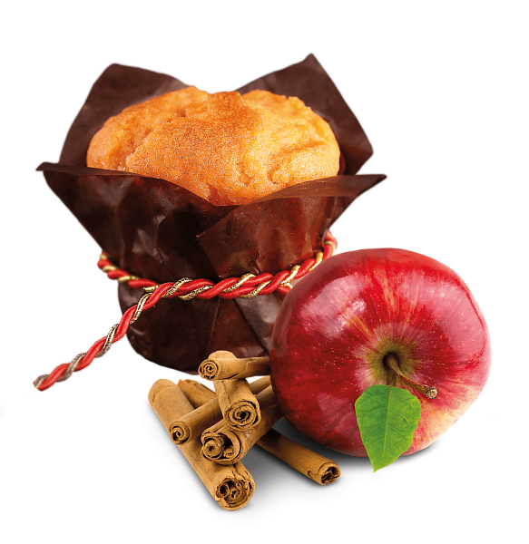 Muffin with apple and cinnamon